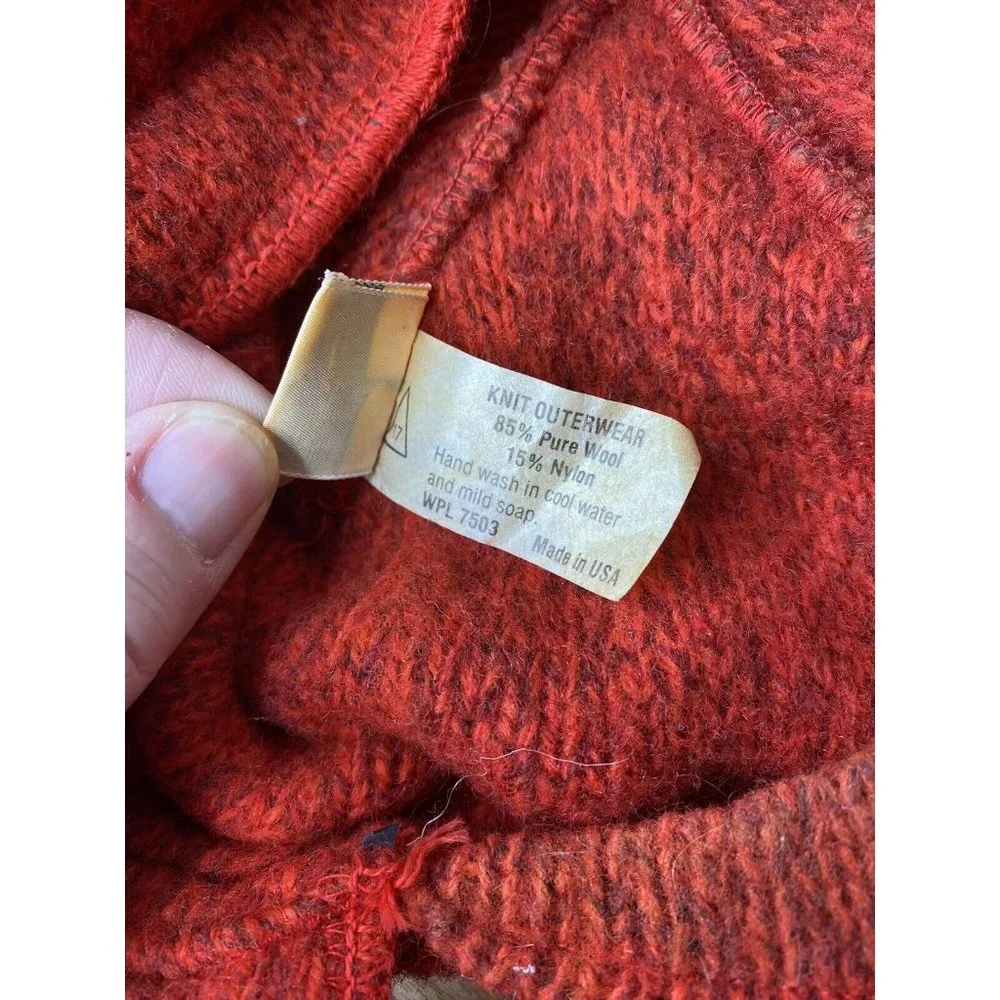 LL Bean Vintage Wool Guide Hat Early Label USA Cap Orange News Boy - Picture 7 of 8